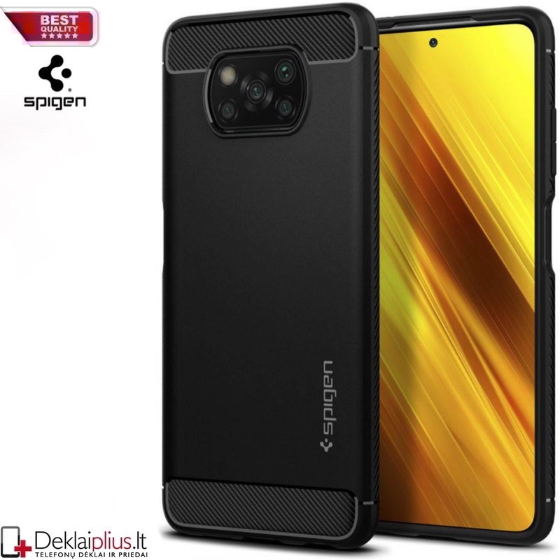 Spigen rugged armor guminis dėklas - juodas (telefonams Xiaomi Poco X3 Nfc/X3 Pro) Spigen rugged armor guminis dėklas - juodas (telefonams Xiaomi Poco X3 Nfc/X3 Pro)
